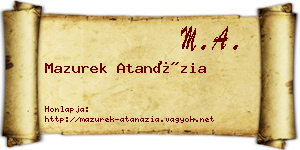 Mazurek Atanázia névjegykártya